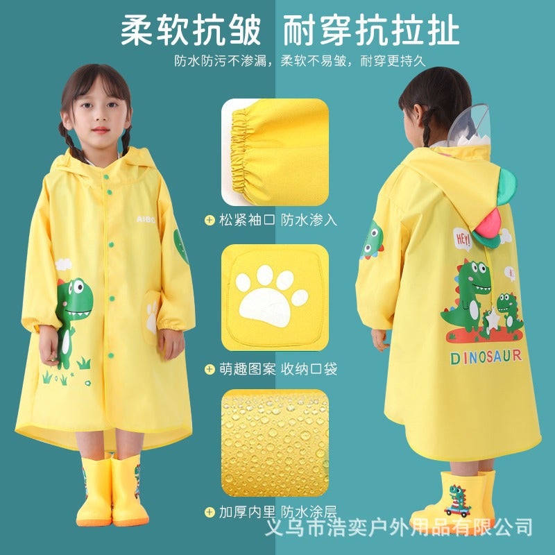 Children'S Cartoon Raincoat For Boys And Girls Dinosaur Rainproof Clothing Thickened Wear-Resistant School Special Children'S Poncho Portable - Image 5